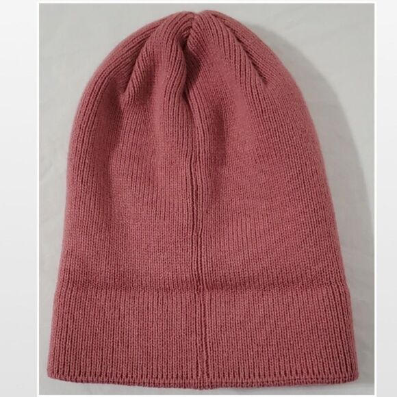 Adidas Beanie Hat Womens OS Knit Folded Cuff Pink Logo - Picture 12 of 16